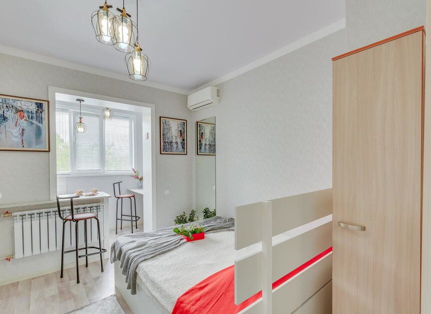 Интерьер: Стильная студия на Абая–Саина, 20 м², до 2 гостей